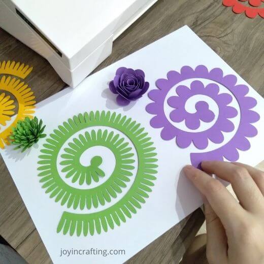 Free Printable Rolled Flower Template Cute SVG Cut File Free for Cricut